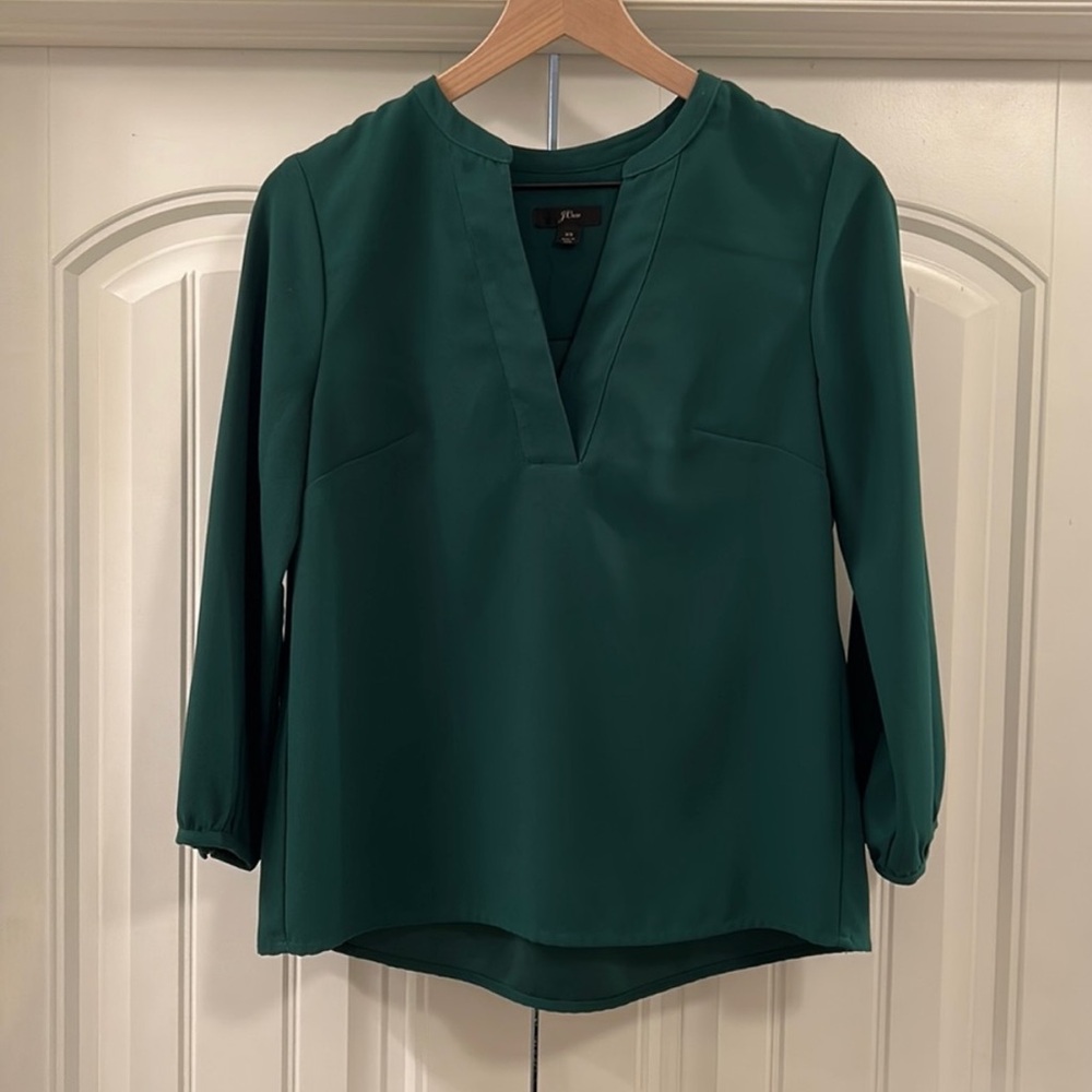 J Crew Crepe V-Neck Blouse